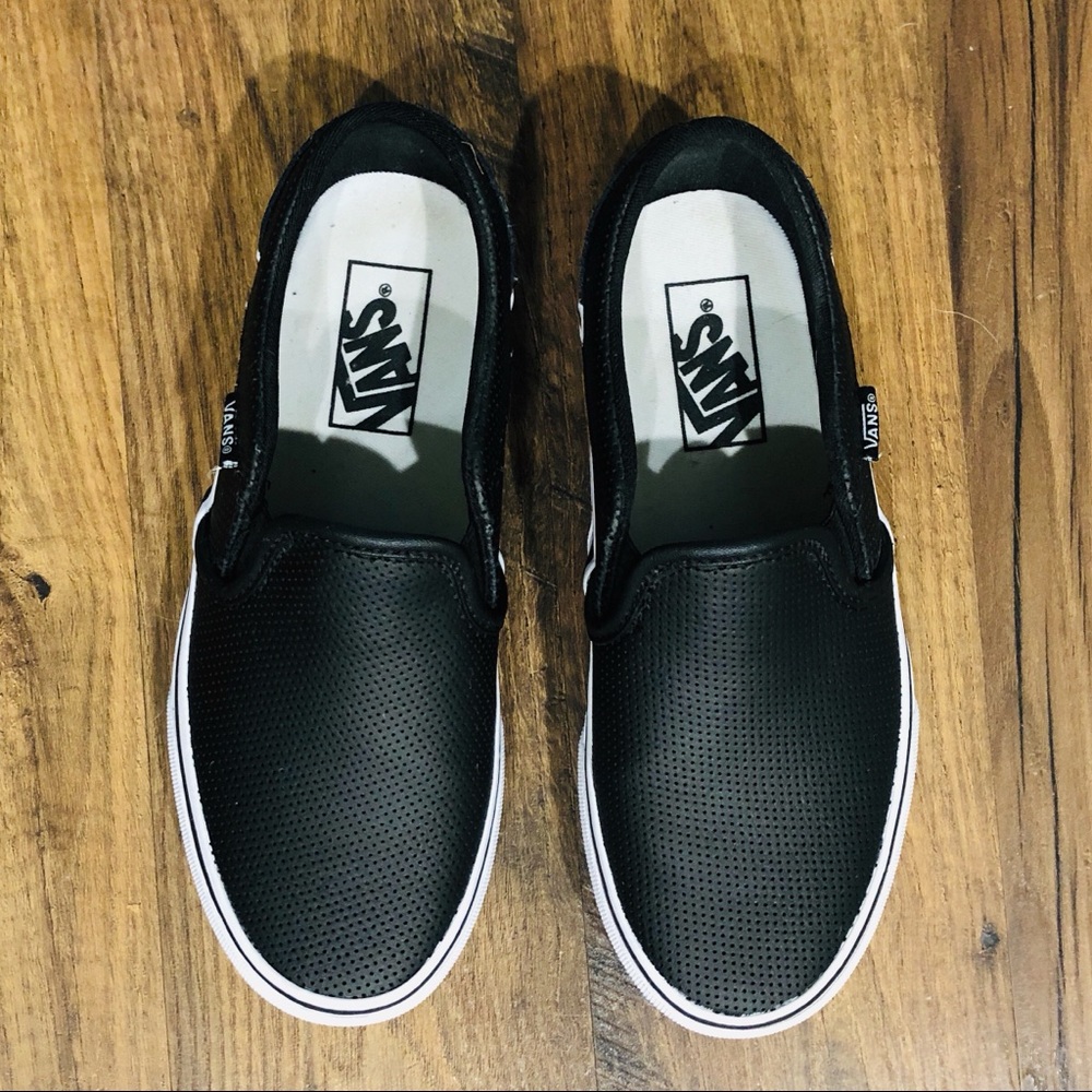 Vans Classic Leather Slip on Sneakers